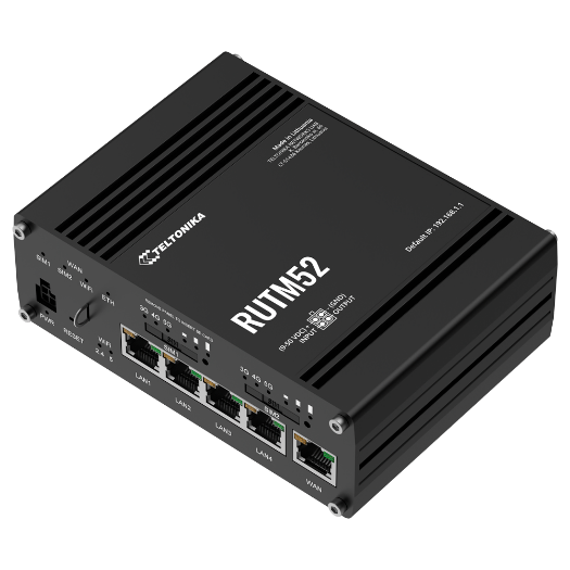 TK-RUTM52 Teltonika Industrial Router 5G   Dual modem 5G Sub 6Ghz SA/NSA 