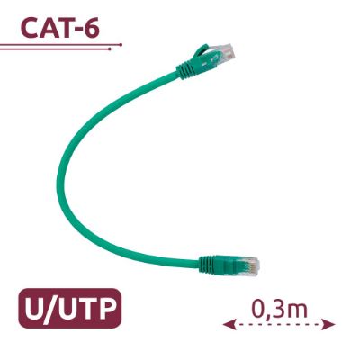 UTP6-H-03GN, UTP kabel, Ethernet, RJ45 konektori, Kategorija 6, 0, 3 m, Boja: Zelena