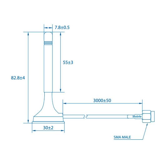 TK-PR1KS210, Teltonika, Magnetska antena 4G, Frekvencija 699~868 i 1850~2690 MHz
