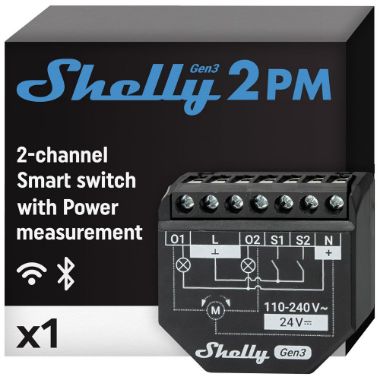 SH-2PM-GEN3, Shelly 2PM Gen3, WiFi 2.4 GHz IEEE802.11 b/g/n / Bluetooth