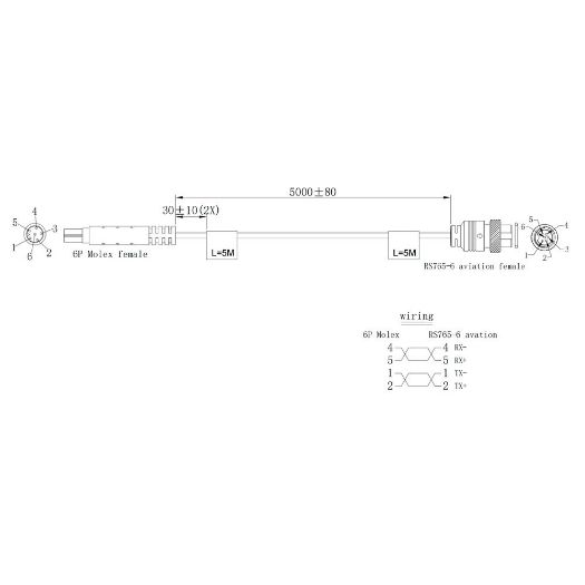 ST-MINI6PIN-6PIN-50, Strimax, Kabel za napajanje za kamere, Pretvarač s mini6PIN na 6PIN