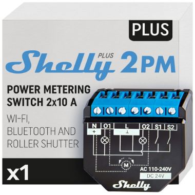 SH-PLUS-2PM, Shelly Plus 2PM, WiFi 2.4 GHz IEEE802.11 b/g/n / Bluetooth