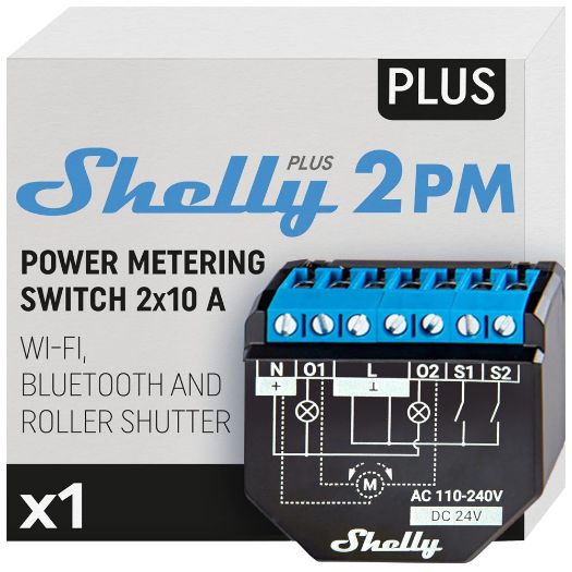 SH-PLUS-2PM, Shelly Plus 2PM, WiFi 2.4 GHz IEEE802.11 b/g/n / Bluetooth