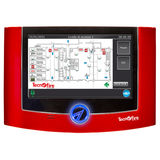 TF-TFT-7SC Graphical management and control repeater panel   TFT 7”, to 32 graphical maps 