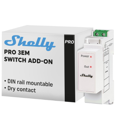 SH-PRO-3EM-SWITCH-ADD-ON Shelly Pro 3EM Switch Add on   Only compatible with Shelly Pro 3EM 