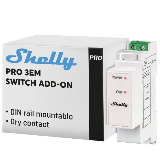 SH-PRO-3EM-SWITCH-ADD-ON, Shelly Pro 3EM Dodaj preklopnik, na, Kompatibilno samo sa Shelly Pro 3EM