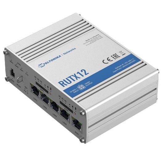 TK-RUTX12, Teltonika usmjerivač 4G Industrijski, Dvostruki modem 4G Cat 6 Dvostruka SIM kartica