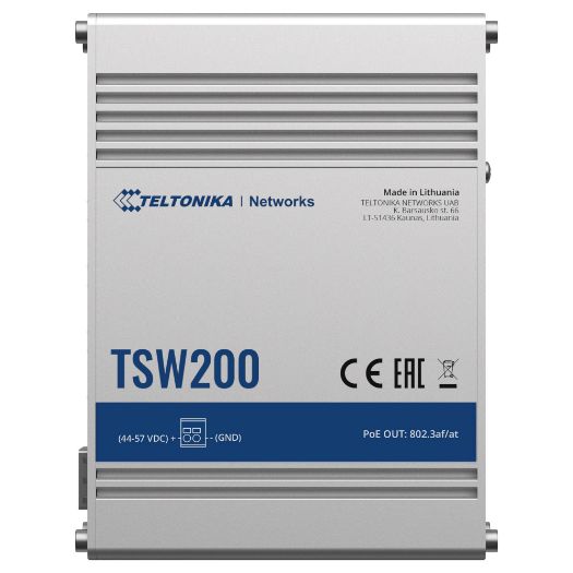 TK-TSW200, Teltonika Industrijska Neupravljiva PoE Industrijska Prekidačica, 8 Ethernet RJ45 Gigabit + 2 SFP Gigabit porta