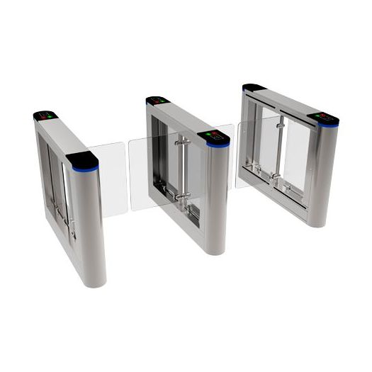 TS-SG801-800, Dvosmjerna pristupna okretna rampa, Vrata sa sklopivom akrilnom barijerom