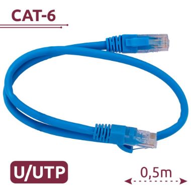 UTP6-H-05B, UTP kabel, Ethernet, RJ45 konektori, Kategorija 6, 0, 5 m, Plava boja