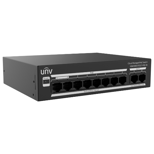 UV-NSW3000-8T2GT-POE-IN Uniview Manageable Cloud PoE Switch   8 PoE802.3af/at + 2 uplink RJ45  