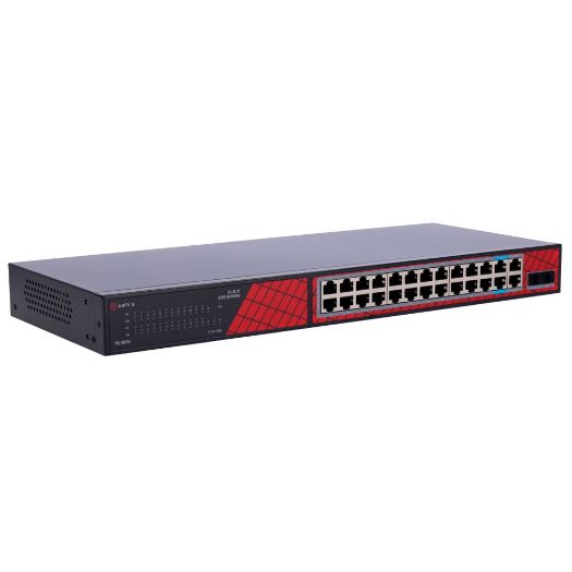 SF-SW2824HIPOE-GF-300, Safire Switch Hi, PoE, 24 porta + 2 SFP Uplink + 2 Uplink RJ45