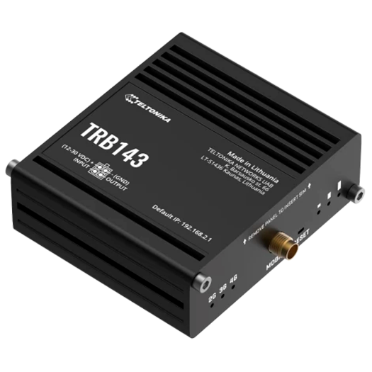 TK-TRB143 Teltonika Gateway 4G Industrial   4G Cat 4 / 3G / 2G   Ethernet Port RJ45 10/100/1000Mbps 