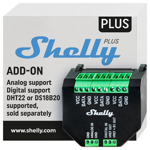 SH-PLUS-ADDON, Dodatak Shelly Plus, WiFi 2.4 GHz IEEE802.11 b/g/n / Bluetooth
