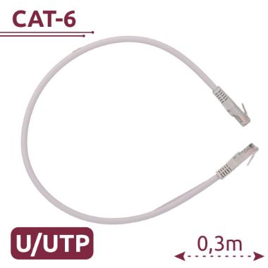 UTP6-H-03W, UTP kabel, Ethernet, RJ45 konektori, Kategorija 6, 0, 3 m, Bijela boja