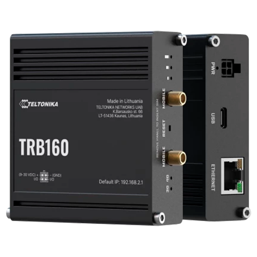 TK-TRB160 Teltonika Gateway 4G Industrial   4G Cat 4 / 3G / 2G   Ethernet Port RJ45 10/100/1000Mbps 