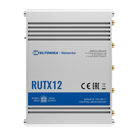 TK-RUTX12 Teltonika Router 4G Industrial   Dual Modem 4G Cat 6 Dual SIM  