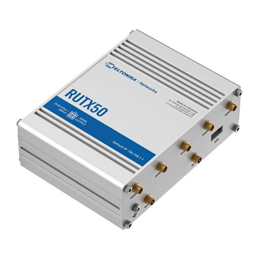 TK-RUTX50, Teltonika usmjerivač 5G Industrijski, 5G podzemlje, 6Ghz SA/NSA, Dvostruki SIM s dvostrukim modemom