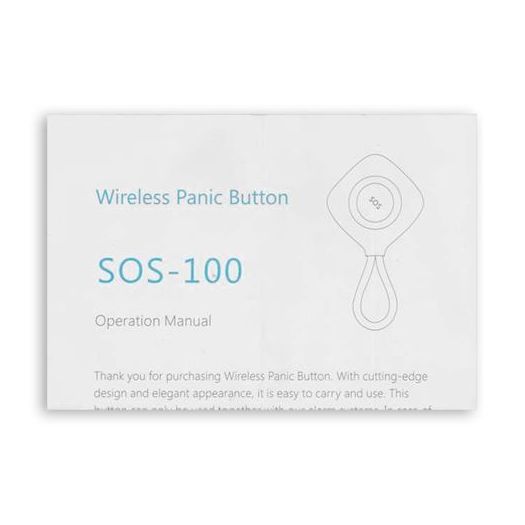 SOS-100, SOS tipka (panika), Bežični, Lagana s omčom za ključeve, Aktivira alarmnu ploču