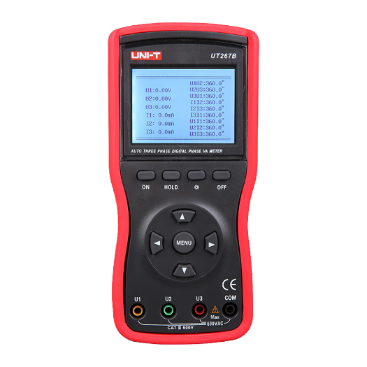 UT267B trofazni klampa-ampermetar   LED zaslon s pozadinskim osvjetljenjem   Mjerenje izmjenične struje do 600 V i 20 A 