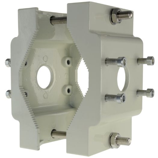 SP802 nosač za montažu na stup   Raspon promjera 60–110 mm   Otvori za montažu na obje strane 