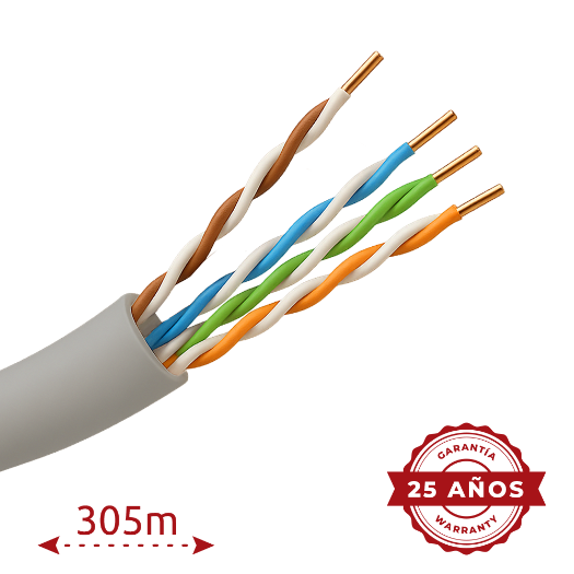 UTP5E-300-H Safire UTP cable   Category 5E   Bobbin of 305 meters   Grey cover 