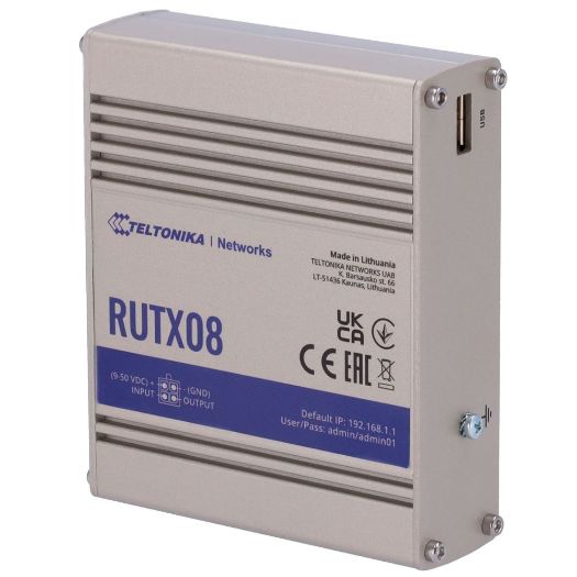 TK-RUTX08, Teltonika industrijski ruter, 4 Ethernet RJ45 Gigabitna porta, USB 2.0