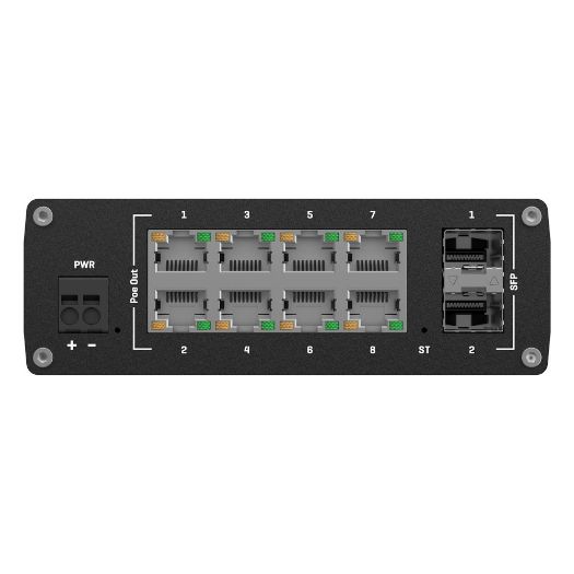 TK-TSW202, Teltonika Industrijski Upravljivi PoE Prekidač, 8 Ethernet RJ45 Gigabit + 2 SFP Gigabit porta