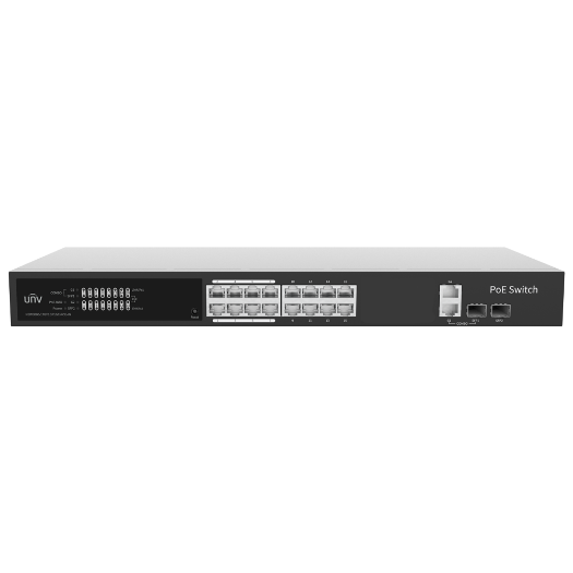 UV-NSW3000-17GT1GP1GC-POE-IN Uniview Manageable Cloud PoE Switch   16 PoE802.3af/at + 2 uplink RJ45 + 2 SFP 