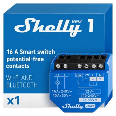 SH-1-GEN3, Shelly 1 Gen3, WiFi 2.4 GHz IEEE802.11 b/g/n / Bluetooth, Inteligentni prekidač