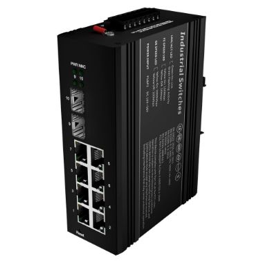 SW1008HIPOE-MGF-240-DIN, Bijela marka PoE Prekidač, Montaža na DIN šinu, 8 gigabitnih portova + 2 gigabitna SFP porta