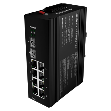 SW1008HIPOE-MGF-240-DIN White Brand PoE Switch   DIN rail mount   8 Gigabit Ports + 2 Gigabit SFP 