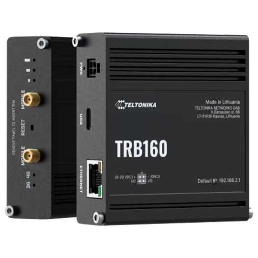 TK-TRB160 Teltonika Gateway 4G Industrial   4G Cat 4 / 3G / 2G   Ethernet Port RJ45 10/100/1000Mbps 