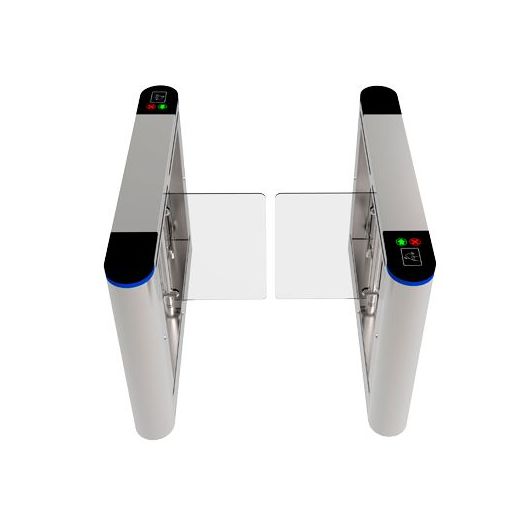 TS-SG801-600, Dvosmjerna pristupna okretna rampa, Vrata sa sklopivom akrilnom barijerom