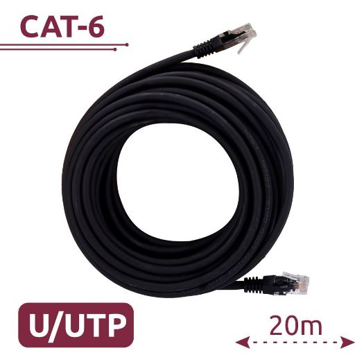 UTP6-H-20BK, UTP kabel, Ethernet, RJ45 konektori, Kategorija 6, 20 m, Crna boja