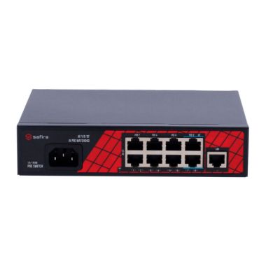 SF-SW0908HIPOE-120, Safire Switch Hi, PoE, 8 PoE port(ovi) + 1 gore, priključak(ovi) za povezivanje