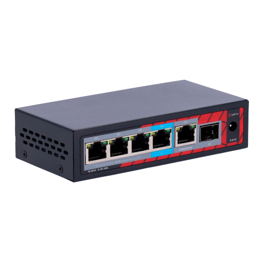 SF-POE-EXT0604-GF-60 Safire Indoor POE extender Switch   Extended POE range 