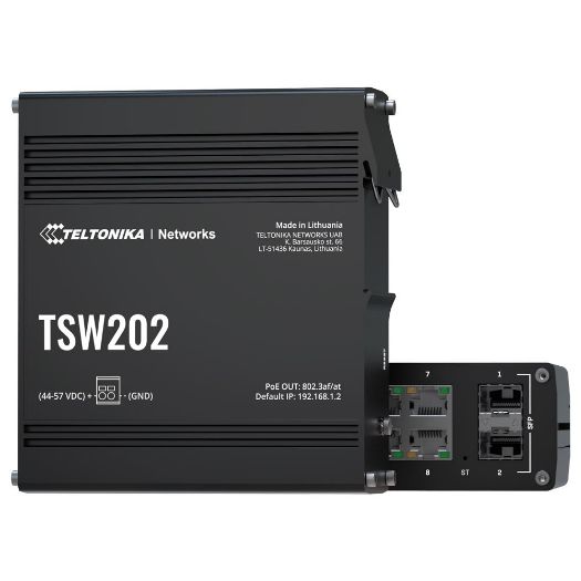TK-TSW202, Teltonika Industrijski Upravljivi PoE Prekidač, 8 Ethernet RJ45 Gigabit + 2 SFP Gigabit porta