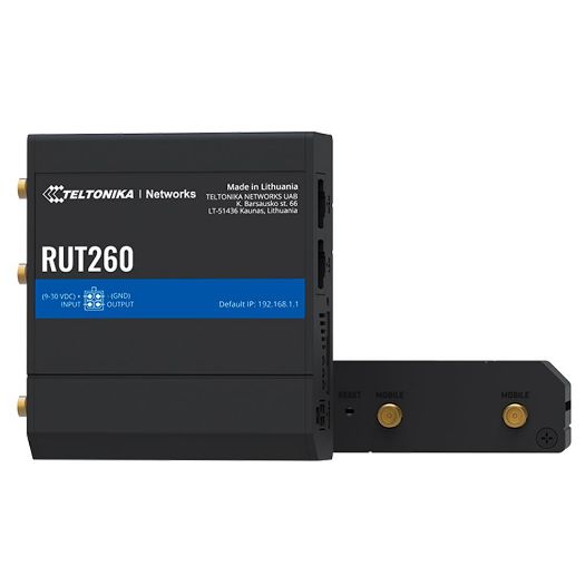TK-RUT260, Teltonika usmjerivač 4G Industrijski, 2 Ethernet porta RJ45 Brzi Ethernet