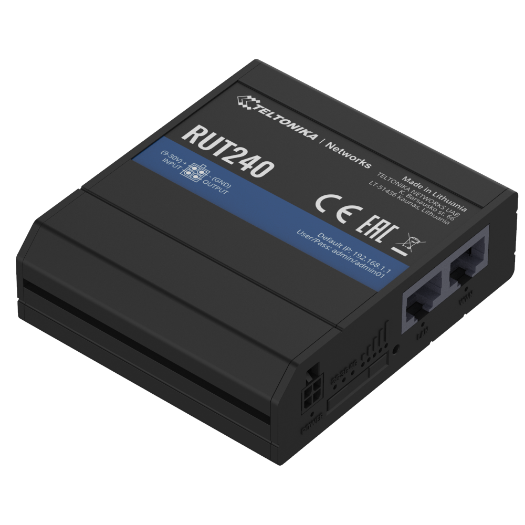 TK-RUT240 Teltonika Router 4G Industrial   2 Ethernet ports RJ45 Fast Ethernet 