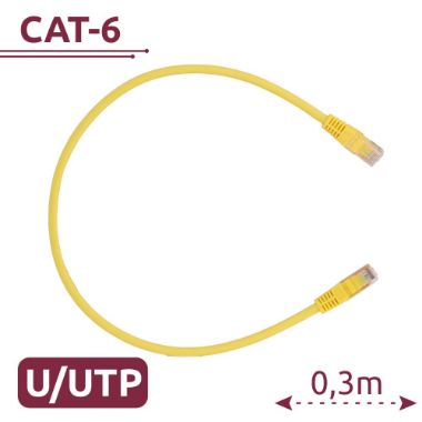 UTP6-H-03Y, UTP kabel, Ethernet, RJ45 konektori, Kategorija 6, 0, 3 m, Žuta boja