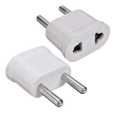 USA-EU-ADAPTER-W Adapter    Type A plug (USA) to Type F plug (EU)    250V AC Voltage 