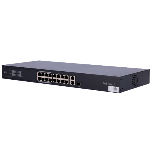 UV-NSW3000-16T1GT1GC-POE-IN Uniview Manageable Cloud PoE Switch   16 PoE802.3af/at + 1 uplink RJ45 +1 uplink Combo 