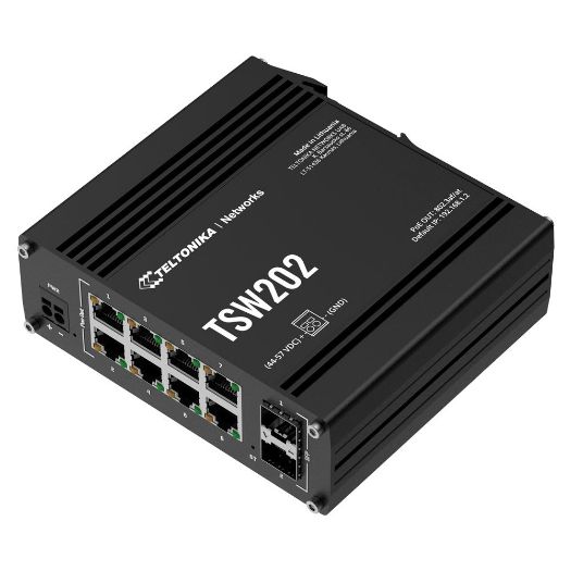 TK-TSW202, Teltonika Industrijski Upravljivi PoE Prekidač, 8 Ethernet RJ45 Gigabit + 2 SFP Gigabit porta