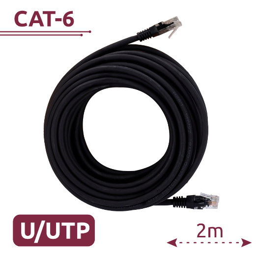 UTP6-H-2BK UTP cable   Ethernet   RJ45 Connectors   Category 6   2 m   Black colour
