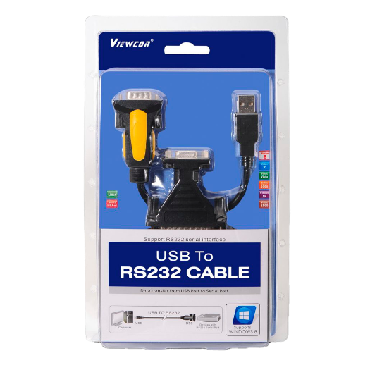 USB-COM-RS232 USB converter   RS232   Serial connection   Length 1.8 m 