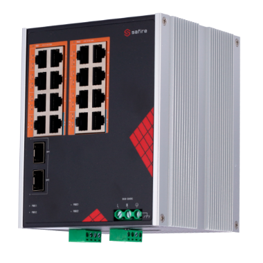 SF-SWI1816HIPOE-GF-AC-260-DIN Safire Switch Industrial AC and DC Power 