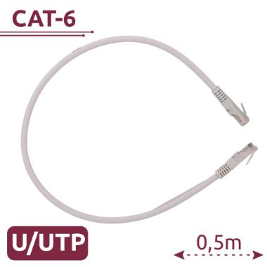 UTP6-H-05W, UTP kabel, Ethernet, RJ45 konektori, Kategorija 6, 0, 5 m, Bijela boja