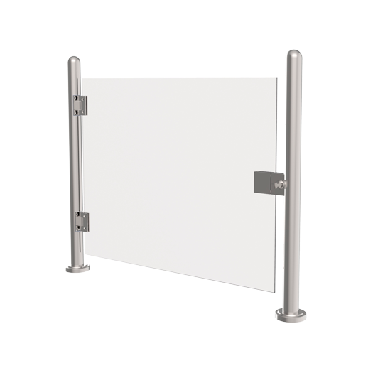 TS-GLASSDOOR-120 Closing with manual door   Key lock (manual door)   Compatible with turnstiles 