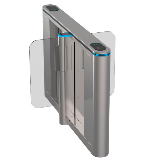 TS-SG808-M-900 Double bi directional access turnstile   Gate with folding acrylic barrier 